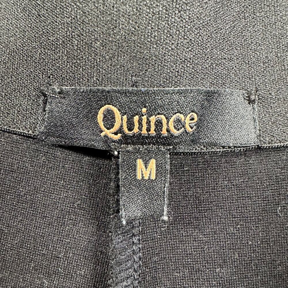 Quince Pants Women Medium Black Ponte Knit Super Wide Leg Ultra Stretch Side Zip - Picture 4 of 13
